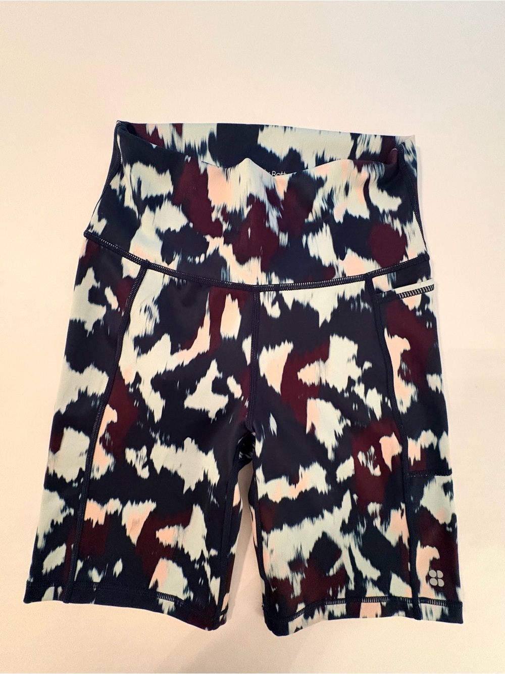Sweaty Betty Super Sculpt Sustainable Biker Shorts NWT XS 0-2 Navy Pink Maroon